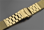 Mesh Bracelet Brushed 22mm IP Gold
