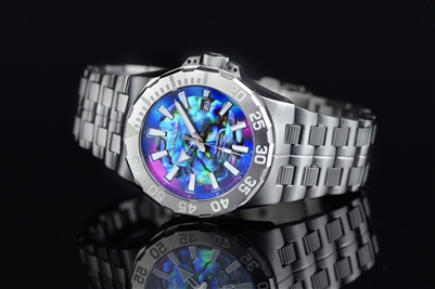 ARAGON Enforcer-P 44mm Automatic Watch with Abalone  Dial and Stainless Steel Bracelet